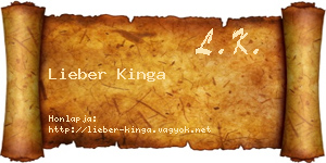 Lieber Kinga névjegykártya