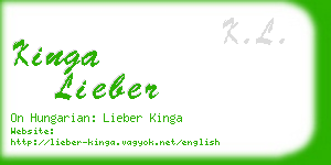 kinga lieber business card